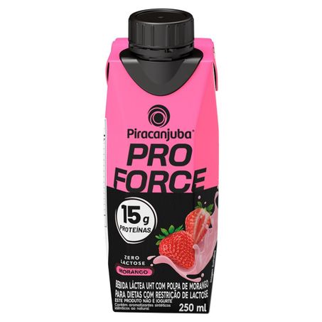 Bebida Láctea UHT Piracanjuba Whey Morango Zero Lactose Caixa com Tampa 250ml