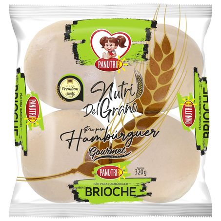 Pão para Hambúrguer Del Grano 320g - Brioche