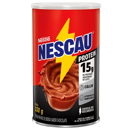 Achocolatado po lata cilindro nescau 330g protein
