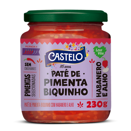 Pate Pimenta Biquinho Castelo 230g Habanero Alho Castelo