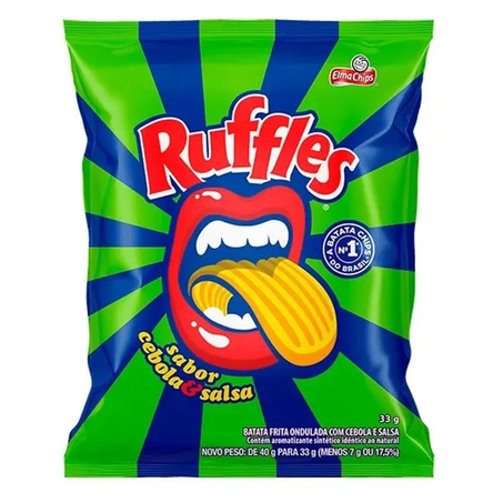SALGADINHO ELMA CHIPS RUFLLES CEBOLA E SALSA 33G