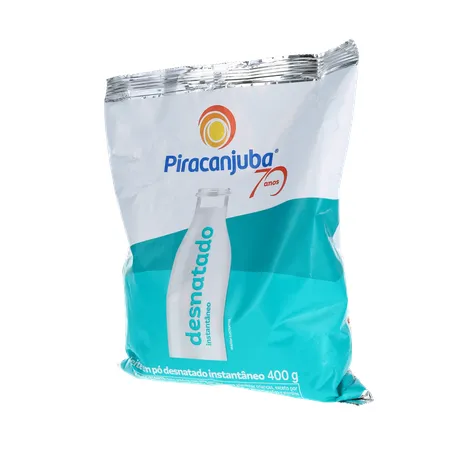 Leite em Pó Piracanjuba Desnatado Instantâneo Pacote com  400G 360-3