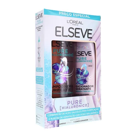 KIT ELSEVE SHAMPOO 375ML + CONDICIONADOR 170ML HIALURÔNICO PURE 360-33