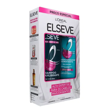 KIT ELSEVE HYDRA DETOX SHAMPOO 375ML + CONDICIONADOR 170ML 360-32
