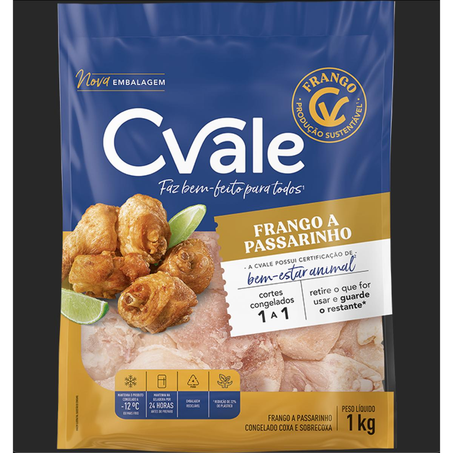Frango a Passarinho CVale 1kg - Congelado - IQF