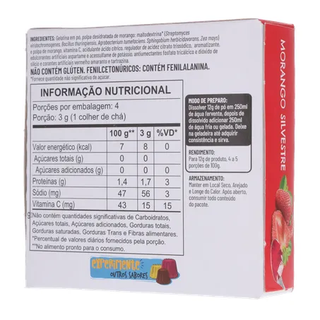 Gelatina Apti Zero Morango Embalagem 12G 360-21