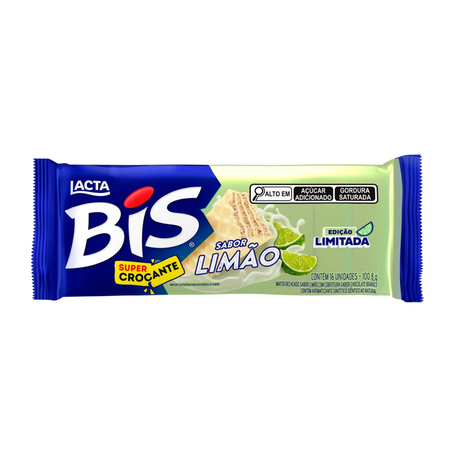 Chocolate lacta 100,8 16un biss c/wafer limao