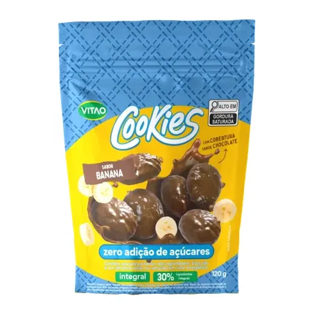 COOKIES BANANA COBERTO ZERO AÇÚCAR 120G - VITAO