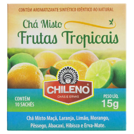 CHÁ MISTO FRUTAS TROPICAIS CHILENO COM 10 SACHÊS