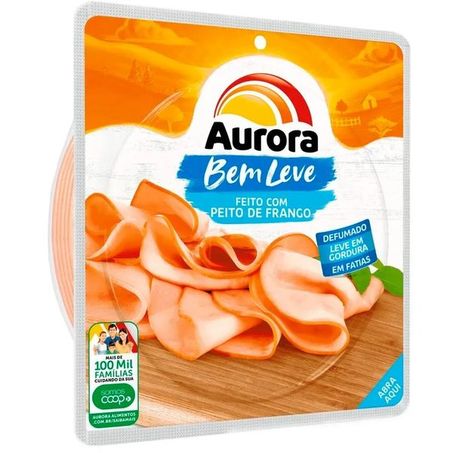 Peito de frango aurora cozido e defumado fatiado 180g