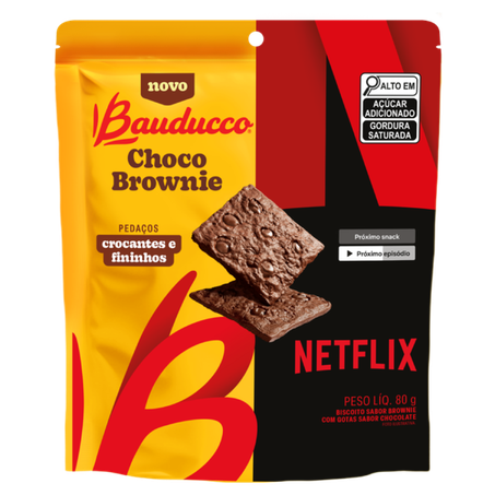 Biscoito choco bownie netflix bauducco 80g
