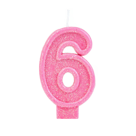 QUTIL VELA ANIVERSÁRIO BIG NÚMERO 6 ROSA