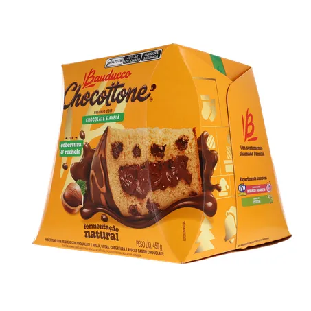 Panettone Bauducco Chocolate e Avelã Caixa 450gr 360-22