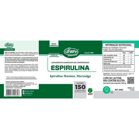 Spirulina Unilife 150cpm 360-1