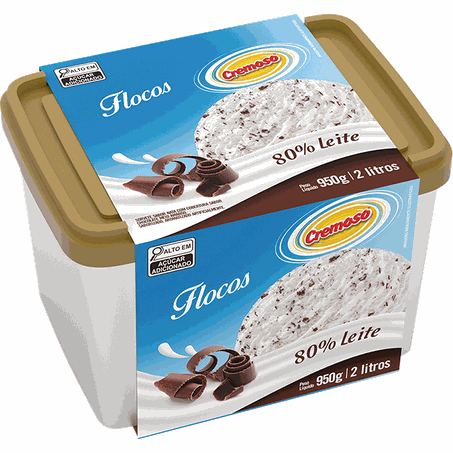 Sorvete cremoso flocos 1.5lt