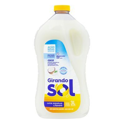 Lava roupa líquido coco e baunilha girando sol 3l