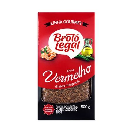 Arroz Vermelho Tipo 1 Integral Broto Legal Gourmet Caixa 500G