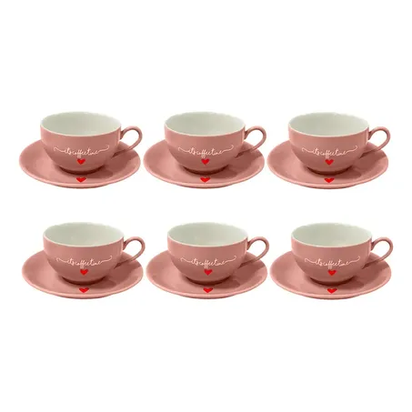 Jogo Xicara Cha Hauskraft 160ml 6un Rosa