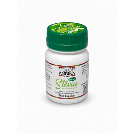 ADOÇANTE STEVIA NEW NATURAL 20G COLOR ANDINA FOODS