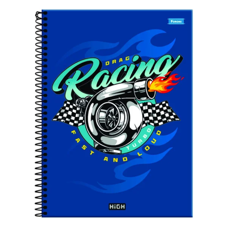 Caderno foroni high grande capa dura 80 folhas masculino