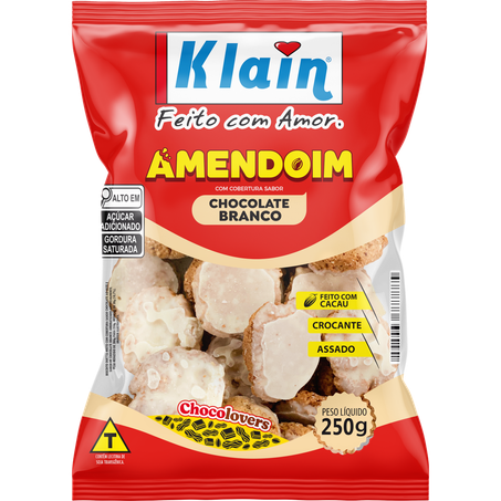 Bisc klain 250g amendoim c/ choc branco