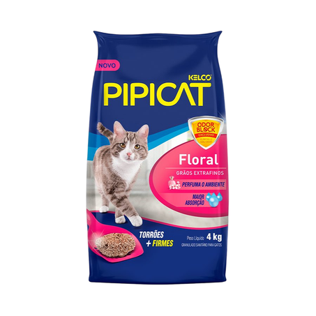 Granulado Sanitário para Gato Pipicat Floral 4kg
