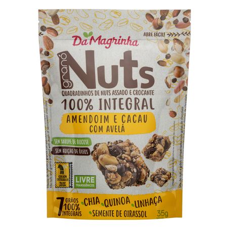 MIX DE NUTS E GRÃOS INTEGRAL AMENDOIM E CACAU COM AVELÃ DA MAGRINHA GRANÓ