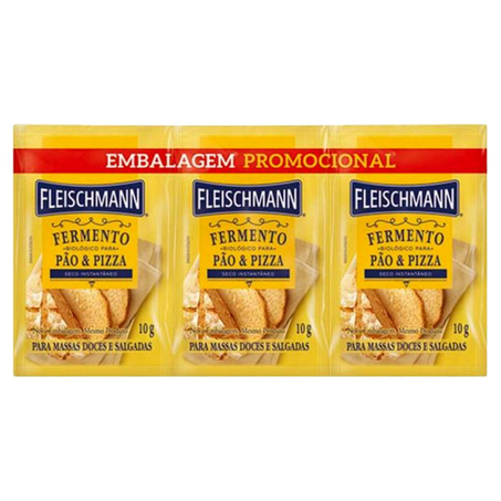 Fermento Instantâneo Fleischmann 10g - Sachê - Leve 3, Pague 2 Fermentos