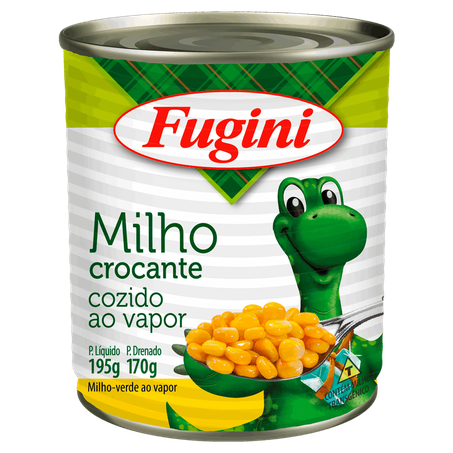 Milho Verde em Conserva Fugini Cozido no Vapor Crocante Lata 170gr