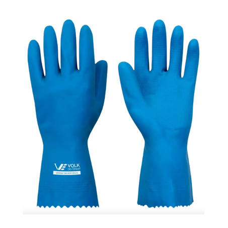 LUVA DE LÁTEX VERNIZ SILVER SLIM MÉDIA AZUL 1 PAR VOLK CA:37.277