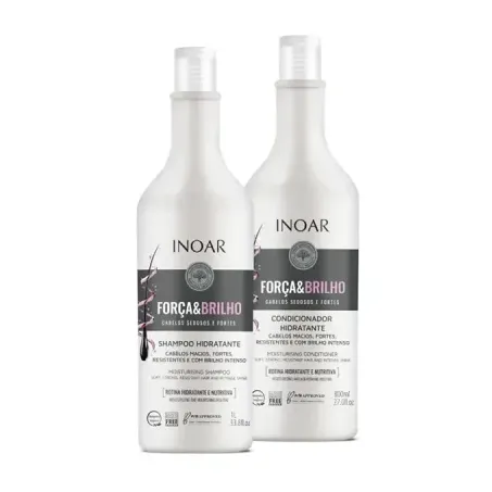 Kit Inoar Shampoo 1l  Condicionador 800ml Força e Brilho