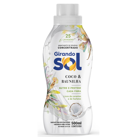 AMACIANTE CONC GIRANDO SOL COCO&BAUNILHA 500ML*