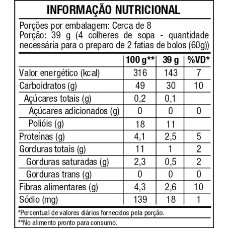 Mix Bolo Chocolate Sem Glúten 300G - Vitao 360-1