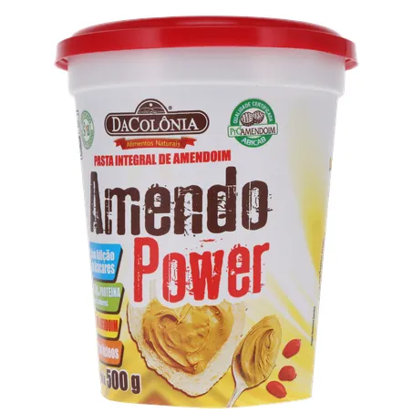 Pasta de Amendoim Integral Zero Lactose da Colônia Amendo Power