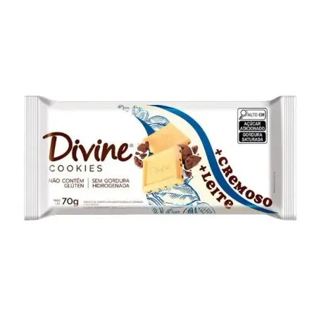 BARRA CHOCOLATE BRANCO MAIS CREMOSO C/ COOKIES 70G
