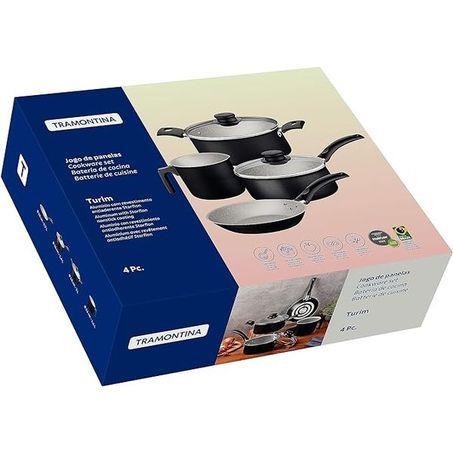 JOGO DE PANELAS TRAMONTINA TURIM 4PCS PR 360-1