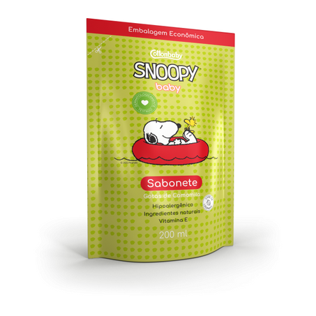 Sabonete Cottonbaby Líquido Snoopy Camomila Sachê 200ml 
 
