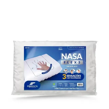 Travesseiro Fibrasca nasa Flex Alto 39x59cm