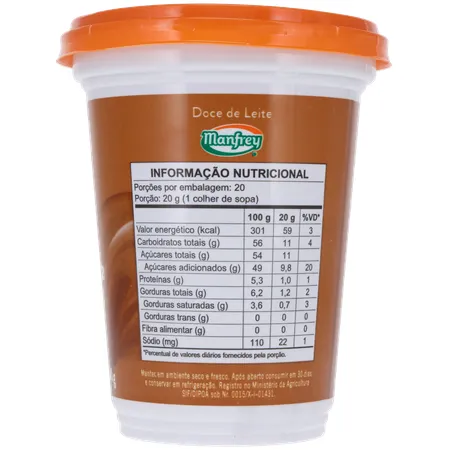 DOCE DE LEITE MANFREY CLÁSSICO POTE 400G 360-11