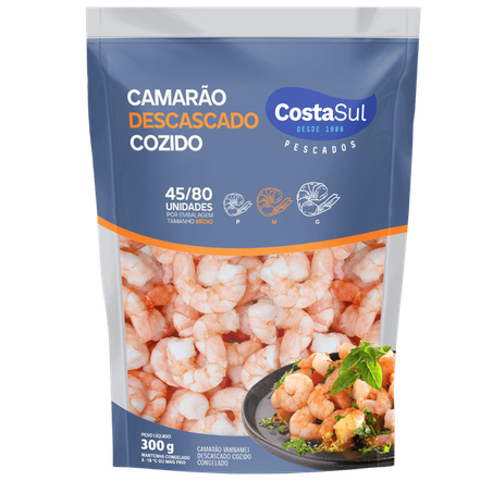 Camarao Costasul Iqf 300g Vannamei 45/80