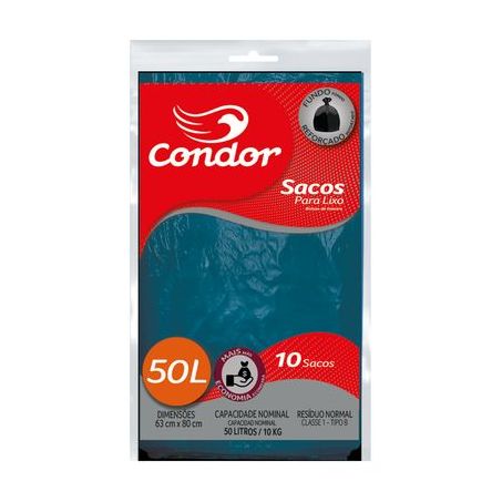 Saco lixo condor 50lt c 10un