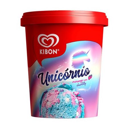 Sorvete kibon unicornio morango 800ml