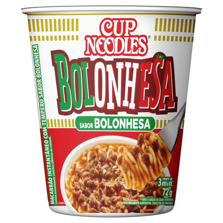 Massa Instantânea Cup Noodles Nissin 72g - Bolonhesa