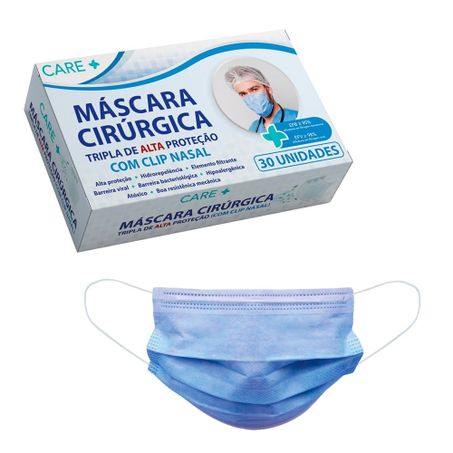 MASCARA CARE+ TRIPLA PROTECAO 30UN (073298)
