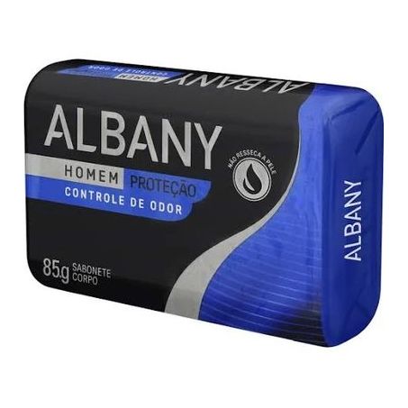 Sabonete Albany Masculino Suave Controle Azul 85g