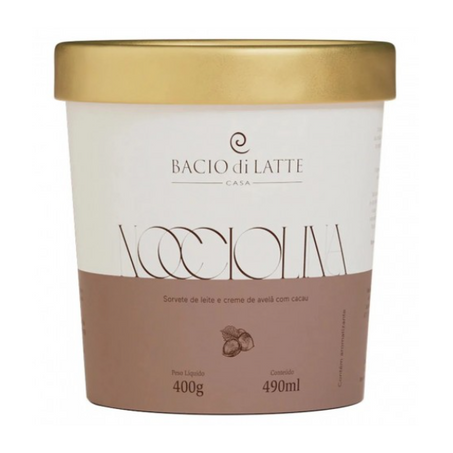 SORVETE BACIO DI LATTE 490ML NOCCIOLINA 