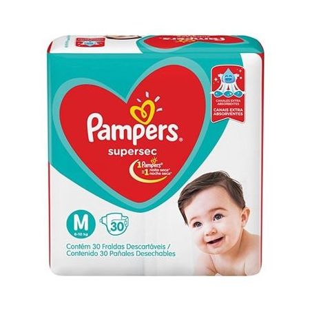 Fralda pampers supersec m 2un gts