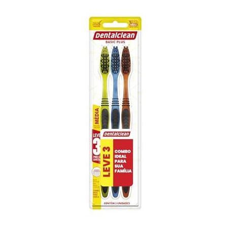 Escova Dental Dentalclean 3un Basic Plus