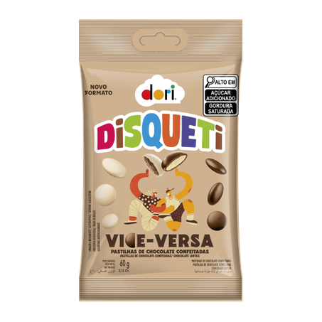 Confeito Dori 60g Disqueti Chocolate Vice Versa