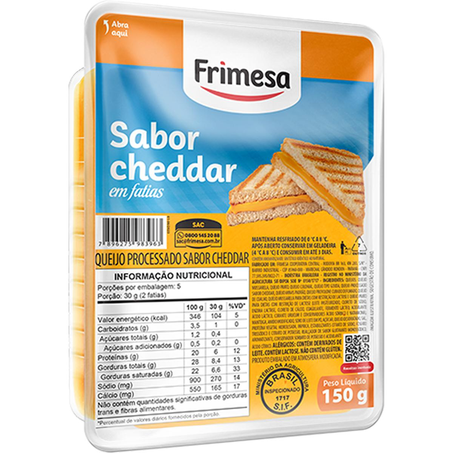 Queijo Frimesa 150g - Cheddar - Fatiado